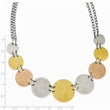 Stainless Steel Tri-Color IP-plated Discs 20in Necklace