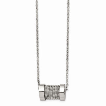 Stainless Steel Wire Barrel 24in Necklace