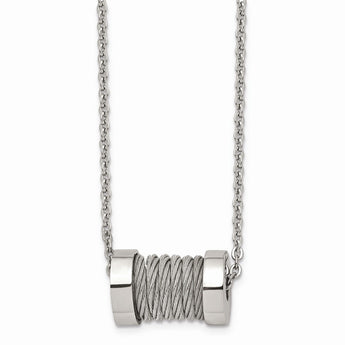 Stainless Steel Wire Barrel 24in Necklace