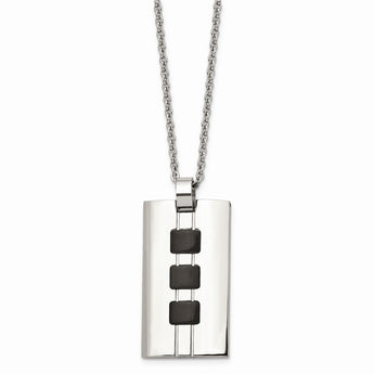 Stainless Steel IP Black-plated Accents 24in Necklace