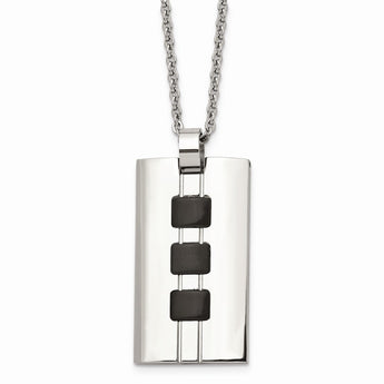 Stainless Steel IP Black-plated Accents 24in Necklace