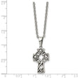 Stainless Steel Antiqued Cross Pendant Necklace