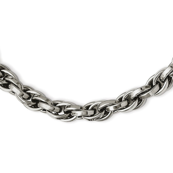 Stainless Steel Polished Oval Link 24in Necklace