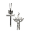 Stainless Steel Enameled Crown & 2 piece Cross Necklace