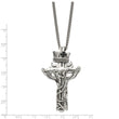 Stainless Steel Enameled Crown & 2 piece Cross Necklace