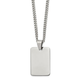 Stainless Steel Polished Dog Tag Necklace