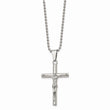Stainless Steel Polished Crucifix Pendant Necklace