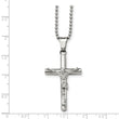 Stainless Steel Polished Crucifix Pendant Necklace