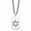 Stainless Steel Star of David Dog Tag Pendant Necklace