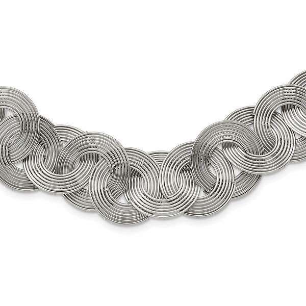 Stainless Steel Multiple Circles 19in Necklace