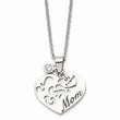 Stainless Steel Mom with CZ and My Friend Pendant Necklace