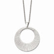 Stainless Steel Textured Pendant Necklace