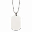 Stainless Steel Polished Dog Tag Pendant Necklace