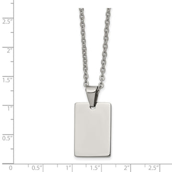 Stainless Steel Engravable Dog Tag Pendant Necklace