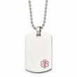 Stainless Steel Dog Tag Medical Pendant Necklace