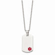 Stainless Steel Small Dog Tag Medical Pendant Necklace