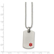 Stainless Steel Small Dog Tag Medical Pendant Necklace