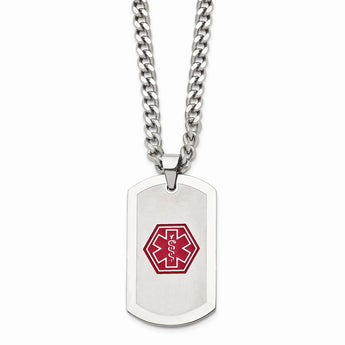 Stainless Steel Dog Tag Medical Necklace