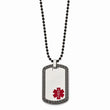 Stainless Steel Dog Tag w/Greek Key Edge Medical Necklace