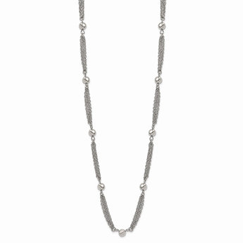 Stainless Steel Multi-strand w/ Beads 28in Necklace