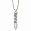 Stainless Steel Twisted Wire Bullet 24in Necklace