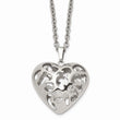 Stainless Steel Puffed Heart 20in Necklace