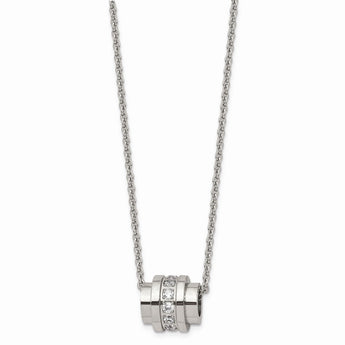 Stainless Steel CZ Pendant Necklace