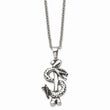 Stainless Steel Antiqued Snake 22in Necklace