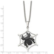 Stainless Steel IP Black-plated Spider & Polished Web Necklace