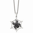 Stainless Steel IP Black-plated Spider & Polished Web Necklace