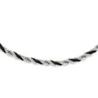 Stainless Steel Black IP-plated Box & Rope Twisted 20in Necklace