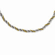 Stainless Steel Yellow IP-plated Ball & Rope Twisted 20in Necklace