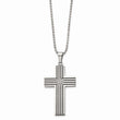 Stainless Steel Black-plated & Black Diamonds Cross Necklace