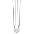 Stainless Steel Polished 1/2 Heart Necklace Set