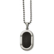 Stainless Steel Polished Black Carbon Fiber Inlay Bracelet/Necklace Set