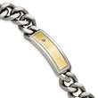 Stainless Steel Polished/Matte Yellow IP CZ Necklace/Bracelet Set