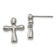 Stainless Steel Polished Cross Earring and 18in w/2in ext Necklace Set