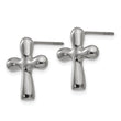 Stainless Steel Polished Cross Earring and 18in w/2in ext Necklace Set