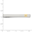 Stainless Steel Yellow IP-plated Diamond Accent Tie Bar