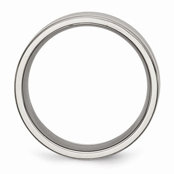 Titanium Grooved 8mm Brushed and Polished Band