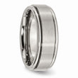 Titanium Ridged Edge 8mm Brushed and Polished Band