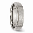 Titanium Ridged Edge 6mm Satin and Polished Band