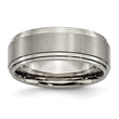 Titanium Double Step Ridged Edge 8mm Satin and Polished Band