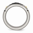 Titanium Grooved Black & Yellow IP-plated 8mm Brushed Band