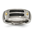 Titanium Grooved Black & Yellow IP-plated 8mm Brushed Band
