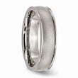 Titanium Ridged Edge 6mm Satin and Polished Band