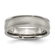 Titanium Ridged Edge 6mm Satin and Polished Band