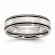Titanium Grooved Sterling Silver Inlay 6mm Brushed/Polished Band