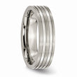 Titanium Grooved 6mm Brushed and Polished Band