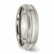Titanium Grooved 6mm Brushed and Polished Band